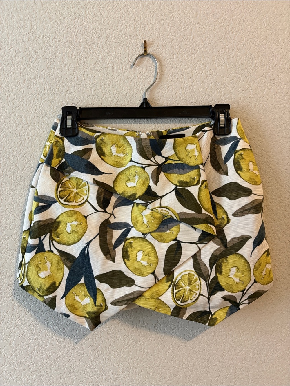 Topshop Lemon Print Wrap Skort in White and Yellow